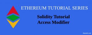 Solidity tutorial - Access Modifier